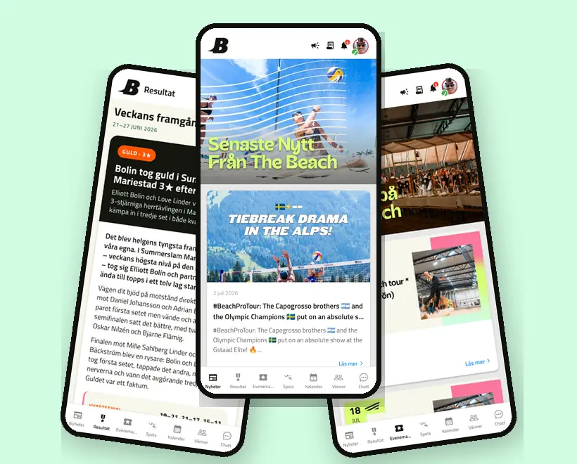 The Beach-appen — nyheter, resultat och evenemang