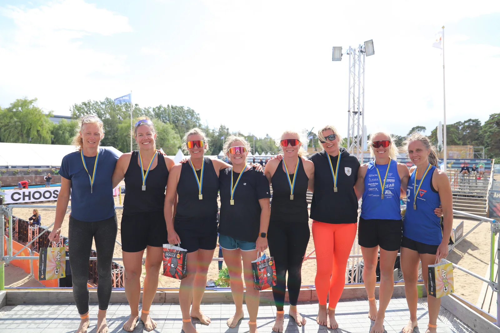Prispallen i Veteran-SM 45+ Damer.